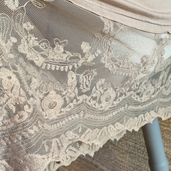 New without tags Three Bird Nest Prima Mocha Taupe Lace Hem Slip Dress - Picture 5 of 13